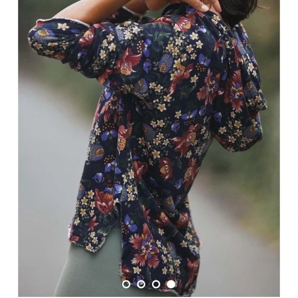 Anthropologie Daily Practice S Hoodie Floral Print Boho Athletic Lounge Fall Gym - Picture 6 of 6